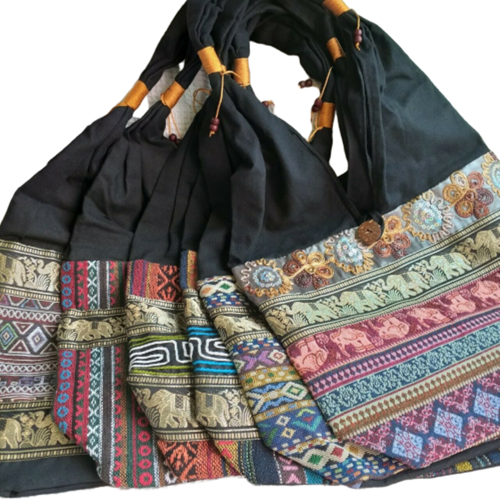Thai Boho Shoulder Bag Hippie Purse Sling Hobo Elephant Gypsy Yoga Travel Bag