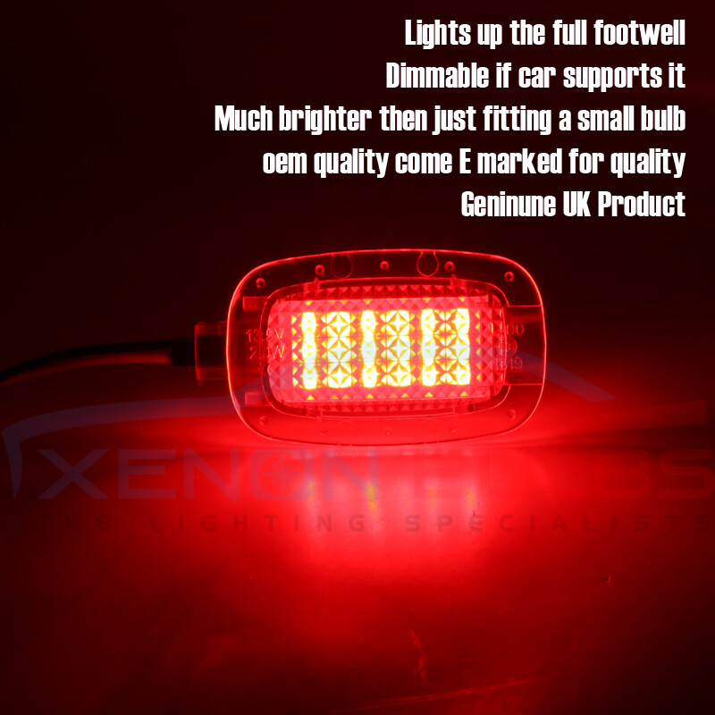 2x LED WHITE BLUE RED Footwell Courtesy Lights Mercedes Benz W204 W212