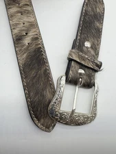 Ranger Belt Company Men’s 38 Brindle Cowhide Show Silverberry Concho Belt nwd