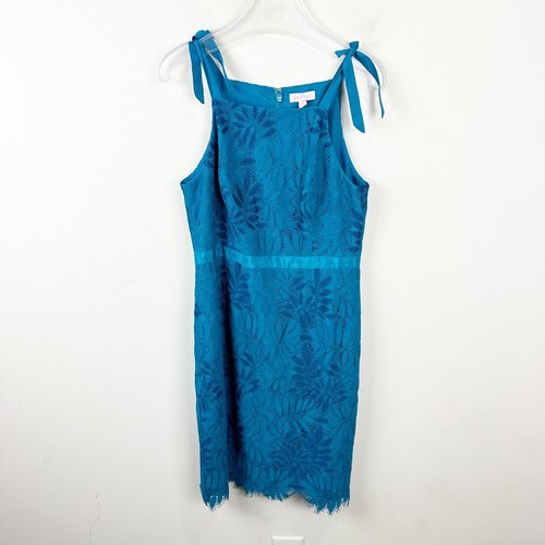 Lilly Pulitzer NEW Kayleigh Lace Sheath Dress Tidal Wave Fern Gallery Lace $238 - Picture 2 of 12