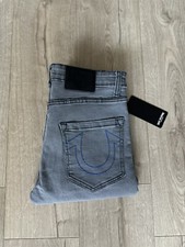 True Religion Rocco Jeans Grau Skinny/Slim Fit Stretch Neu Mit Etikett W32 L32