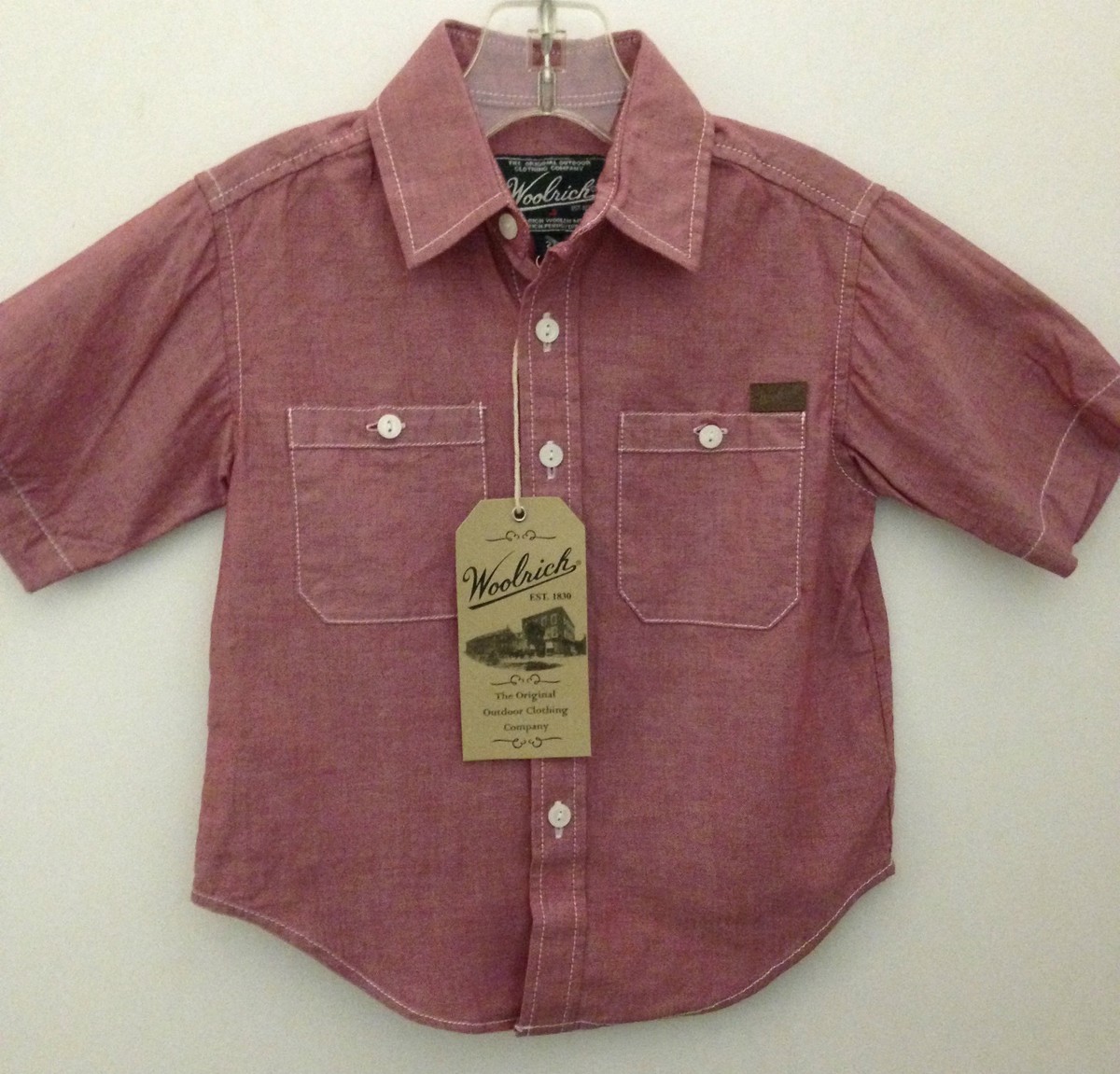Woolrich Boys Chambray Collared Shirt Size 3T~New with Tags~Cotton