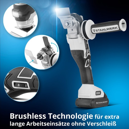 STAHLWERK Akku Multifunktionswerkzeug 900 W Brushless Deltaschleifer Multicutter - Bild 4 von 9