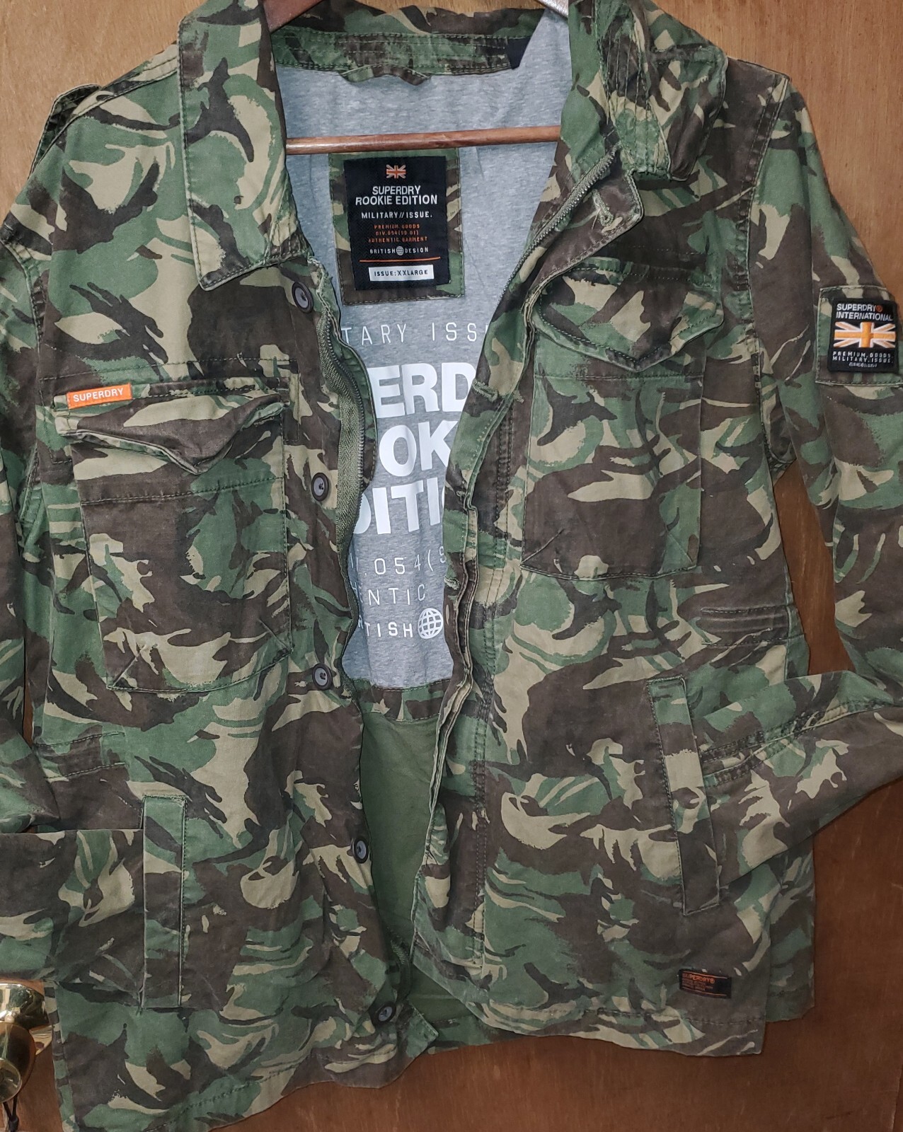 MENS SUPERDRY JACKET CAMO MILITARY ISSUE BRITISH DESI… Gem