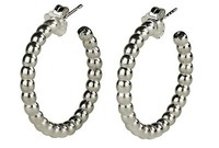 Silbermoos Damen Ohrringe Creolen Rund Offen Kugeln 925 Sterling Silber