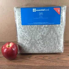 Vtg Essential Home TWIN SHEET SET Incl Fitted & Flat Sheet & Pillowcase DAMASK