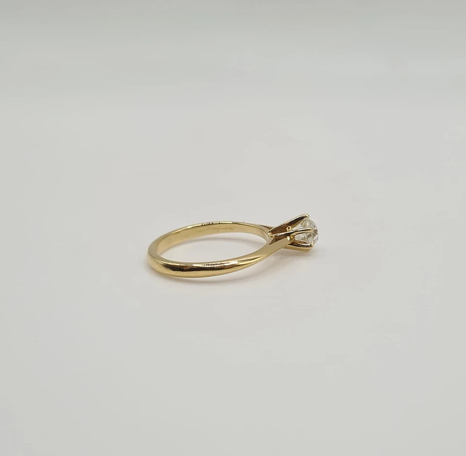 Bague en Or Jaune 18 carats sertie d'un diamant taille ancienne - Photo 3/4