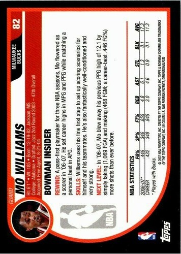 2007-08 Bowman Chrome Basketball -Pick Choose Your Cards  - Picture 81 of 117