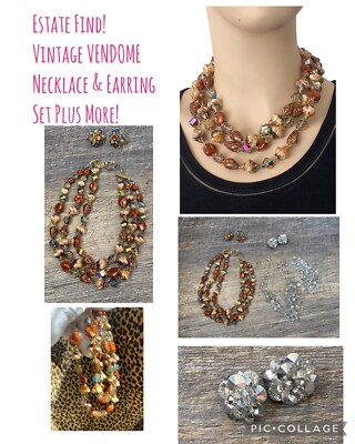 VENDOME By CORO Necklace & Earrings Set + Extra Earrings & Broken Necklace