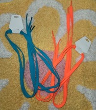 Shoes Laces Blue  Neon Orange New Wide 2pc standard skateboard hg10
