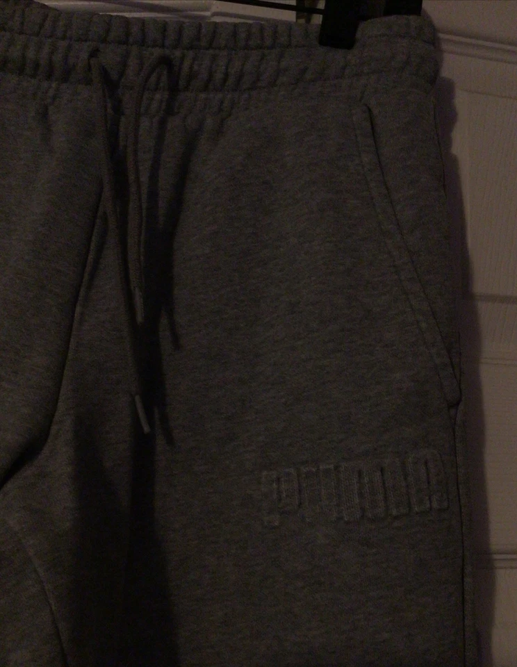 BOY'S YOUTH PUMA FLEECE LINED JOGGER PANT Gray Small Size See Pix 4 Measurements - Image 4 of 4