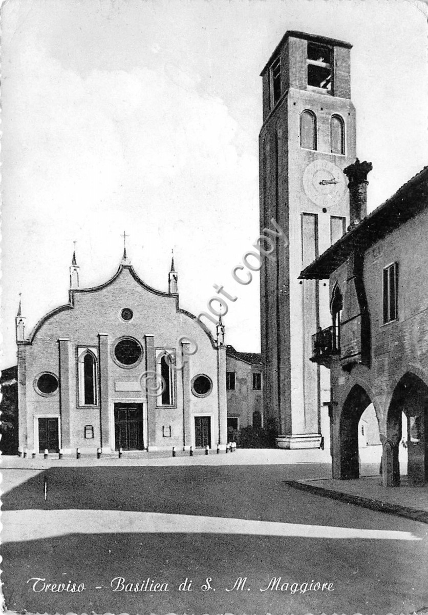 Cartolina - Treviso Basilica Santa Maria Maggiore 1955