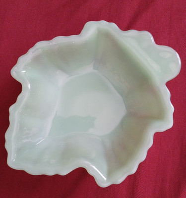 Anchor Hocking Jadeite Glass Milky Green Candy Dish Nuts Bowl Vintage MCM 1950s
