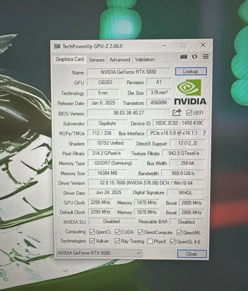 Gigabyte 5080 torus master ice 16gb - Image 4 of 4