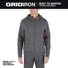 Milwaukee Men's 2X-Large Gray GRIDIRON Full-Zip Hoodie