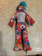 Dammit Doll 12" Plush Stress Reliever Print Blue Hair Preowned 