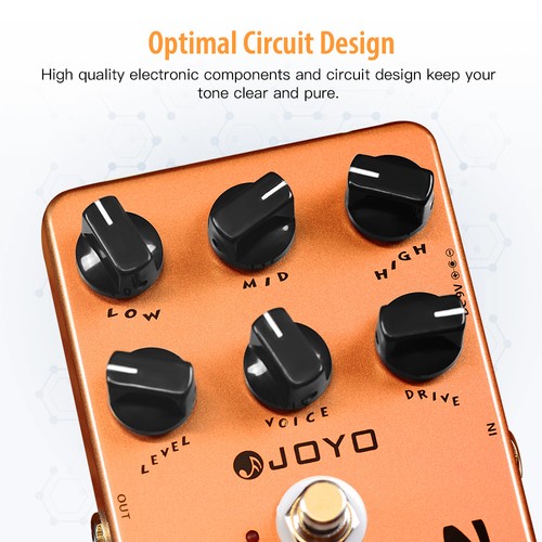 JOYO Overdrive Guitar Effect Pedal American Sound Amp Simulator Fender 57 deluxe - Picture 3 of 10