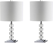 Set of 2 22" LED Crystal/Metal Table Lamps for Bedroom Office