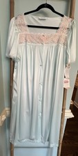 VANITY FAIR Silkenique Y2K Aqua Nightgown Plus Size XL NEW Beautiful Lace Sheer