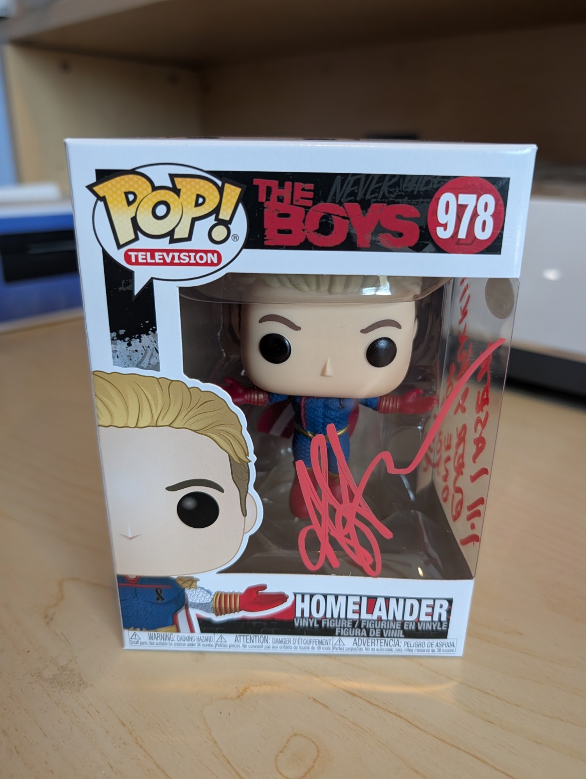 Antony Starr THE BOYS Homelander Funko POP #978 Signed Autographed JSA w/ Quote!