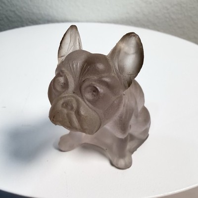 Vintage Westmoreland Frosted Glass French Bulldog Figurine 2.5