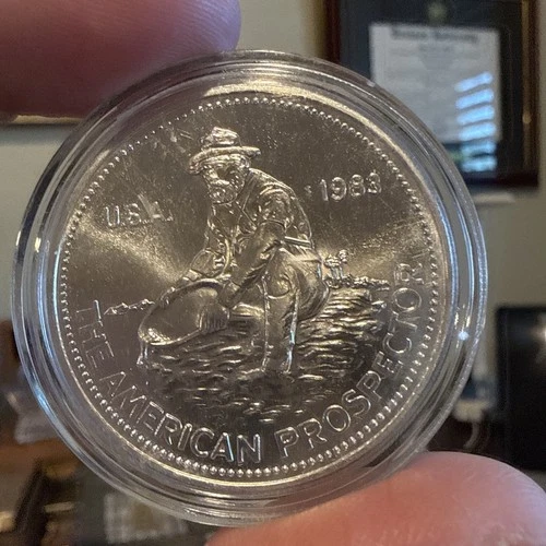1983 Engelhard - The American Prospector - 1oz .999 Silver - Key Date BU CAPSULE