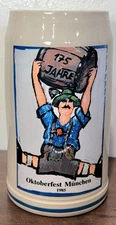 Vintage 1980's Rastal Oktoberfest Munchen 1L Stoneware Stein-Fritz Dommel MUG