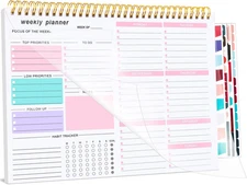 Weekly to Do List Notepad, 8.5''X11'' Weekly Desk Planners with 52 Tear off Shee