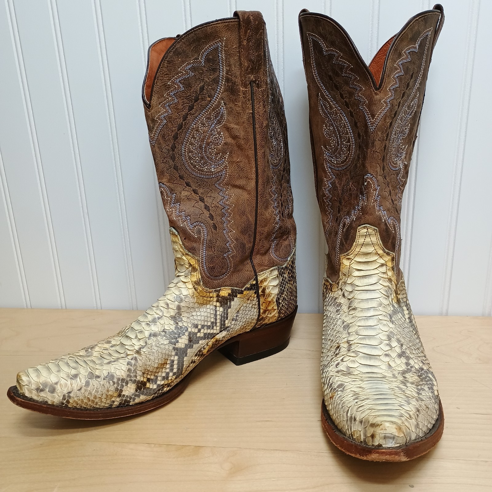 Dan Post Orlando Matte Finish Python Boots Natura… - image 1