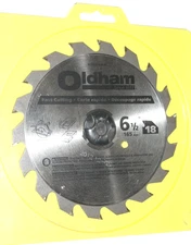 Oldham 6 1/2 in Circular Saw Blade 18T Fast Cutting for Wood 9800 RPM