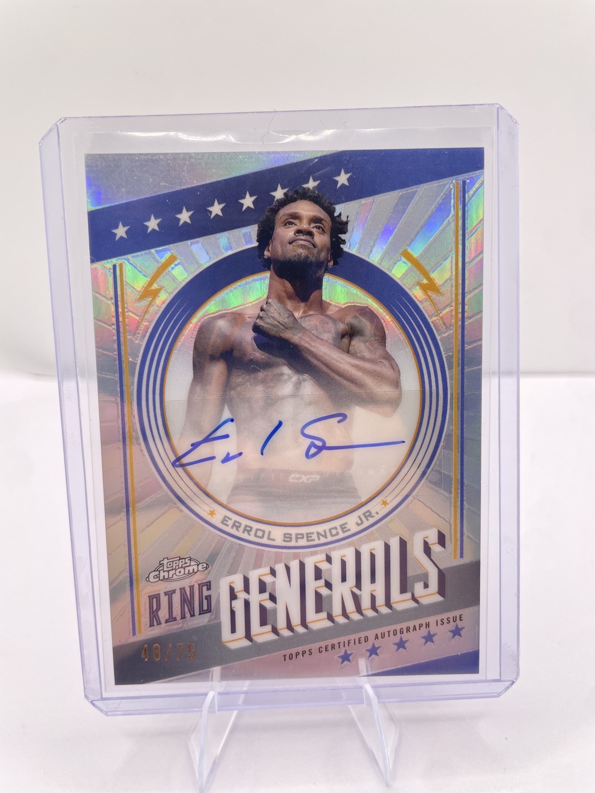 2024 Topps Chrome Boxing Errol Spence Jr. Ring Generals Auto /75 #RGA-ES (Clean)