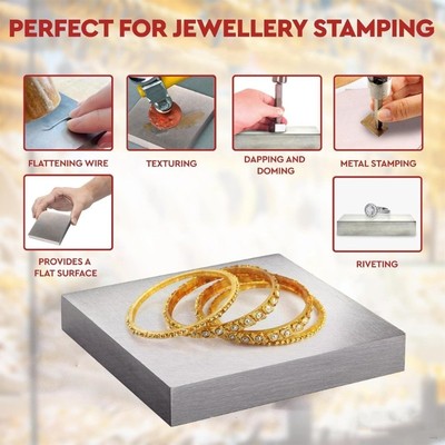 4x4Inch Steel Block Scratch Resistant for Jewelry Making Repair