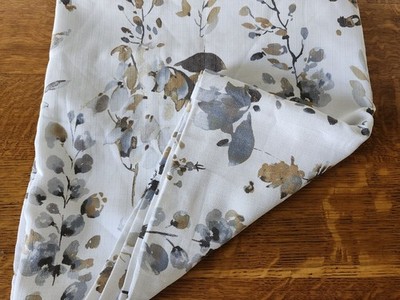 Shower Curtain NWOT White Brown Gray 72''x72'' Unlined Unbranded Hang With Hooks