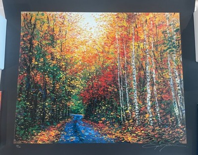 JAMES SCOPPETTONE Limited Edition Signed Silkscreen ''Scarlet Autumn'' 92/100, COA