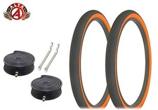 ALTA BICYCLE CRUISER S-2 TIRES 26 x 2.125 BLACK ORANGE MINI BRICK 6pc SET.