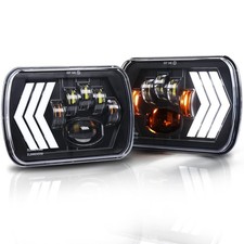 OVOTOR 7x6 LED Headlights 55W Square 5x7 inch Headlights with White Amber Arr...