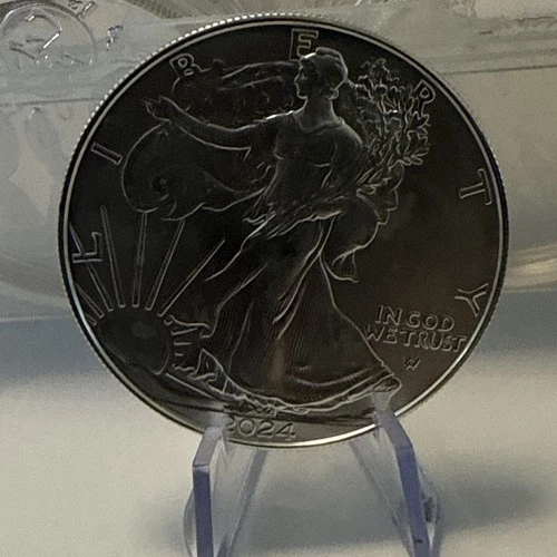 2024 American 1oz .999 Fine Silver Eagle $1 Coin Walking Liberty InCapsule