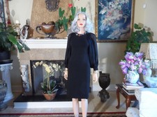New Gucci Black Silk Sleeve Sheath Dress Size XS