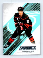 #20 2024-25 Upper Deck Credentials } Sebastian Aho Carolina Hurricanes