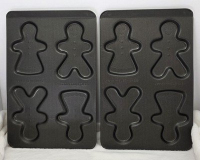Nestle Toll House Cookie Kids Baking Pans 10'' x 7'' Lot of 2 Gingerbread Boy Girl