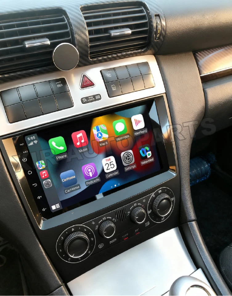 Radio estéreo para automóvil Android 14 Apple Carplay para Mercedes-Benz Clase C G W203 03-09 Foto 4 de 4