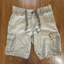 Aeropostale Khaki Beige Men's Drawstring Cargo Pocket Shorts Size 30