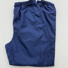 Nike Track Pants 90s Mens XL Navy Blue Vintage Nylon Windbreaker Ankle Zip Y2K