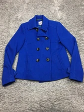 JCP JC Penney Wool Blend Pea Coat Womens Size Medium Button