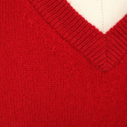 LL Bean Sweater Mens XL Red Lambswool Knit V Neck Pullover Lambswool Vintage - Picture 5 of 13