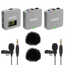 Rode Wireless GO Gen 3 Stone Grau mit 2x Lavalier GO und 2x Fell-Windschutz