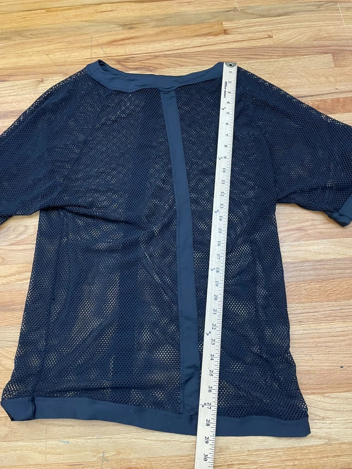 Traje de baño transparente Carmen Marc Valvo XS negro malla cubierta rejilla Foto 3 de 4