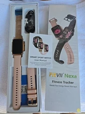 2 FITVII Nexa Fitness Tracker Answer/Make Calls, Smart Watch, Blood Pressure NEW