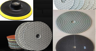 4''-7'' Diamond Polishing Pad 8-38 PCS+Buffer stone granite marble concrete floor