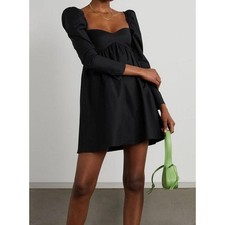 REFORMATION Kenzi stretch-cotton poplin mini dress black size 2